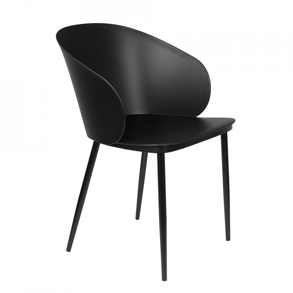 Kitchen & Dining Room Chairs Scaun dining negru din plastic Gigi Quiet Object