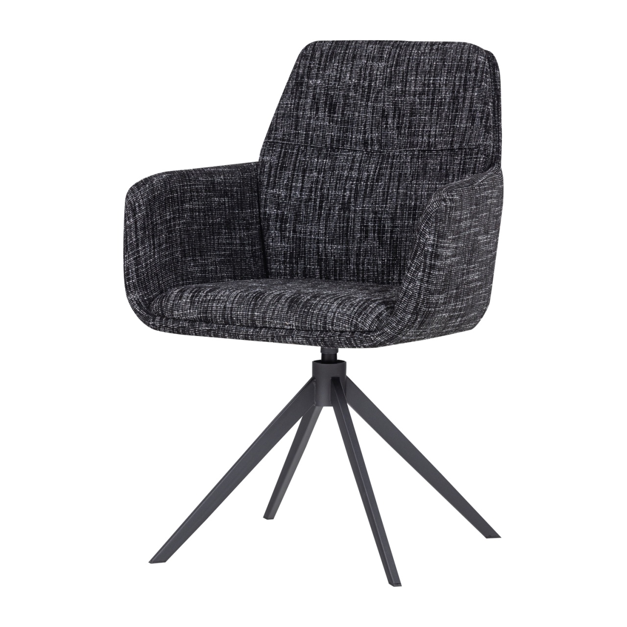 Chairs Scaun dining negru din textil Grant Woood
