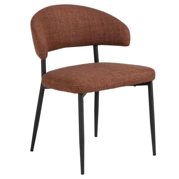 Quiet Object Scaun dining negru/maro teracota din textil Edina Quiet Object