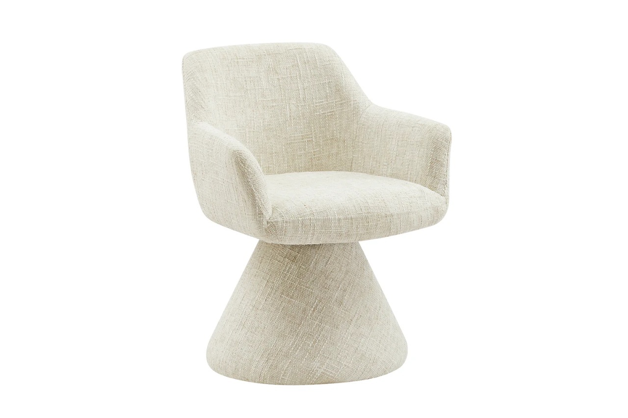 scaun dining bej Scaun dining rotativ bej din textil Ambiento Chenille The Home Collection