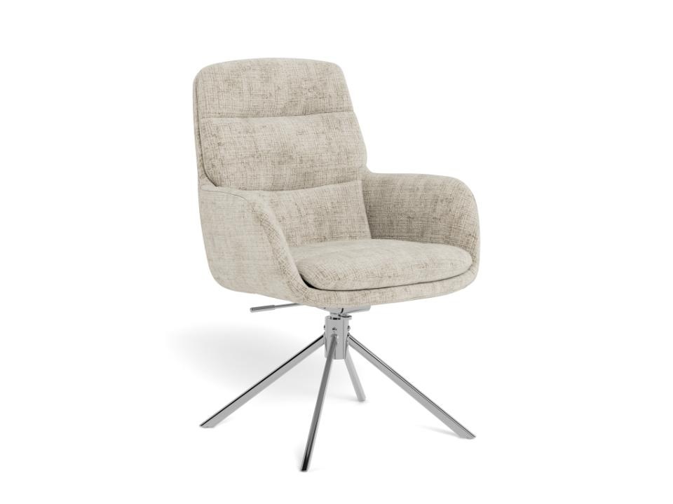 Quiet Object Scaun dining rotativ bej din textil Edgar Juto Quiet Object