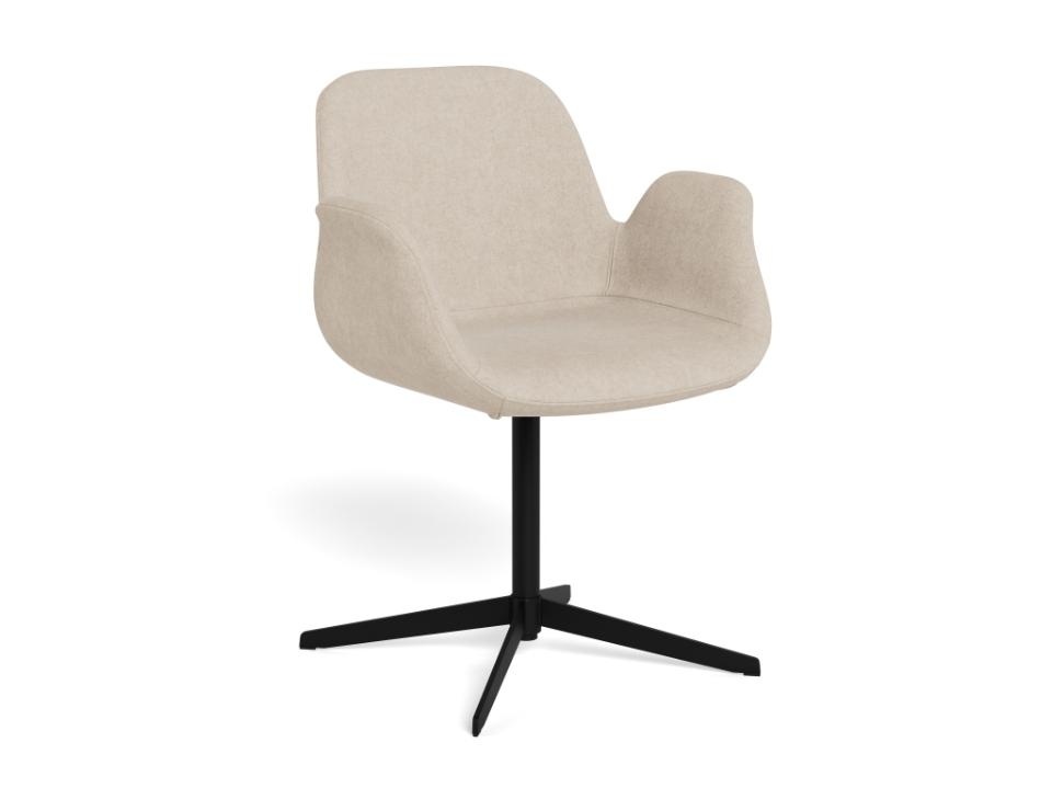 Actona Company Scaun dining rotativ bej/negru din textil Beth Actona Company