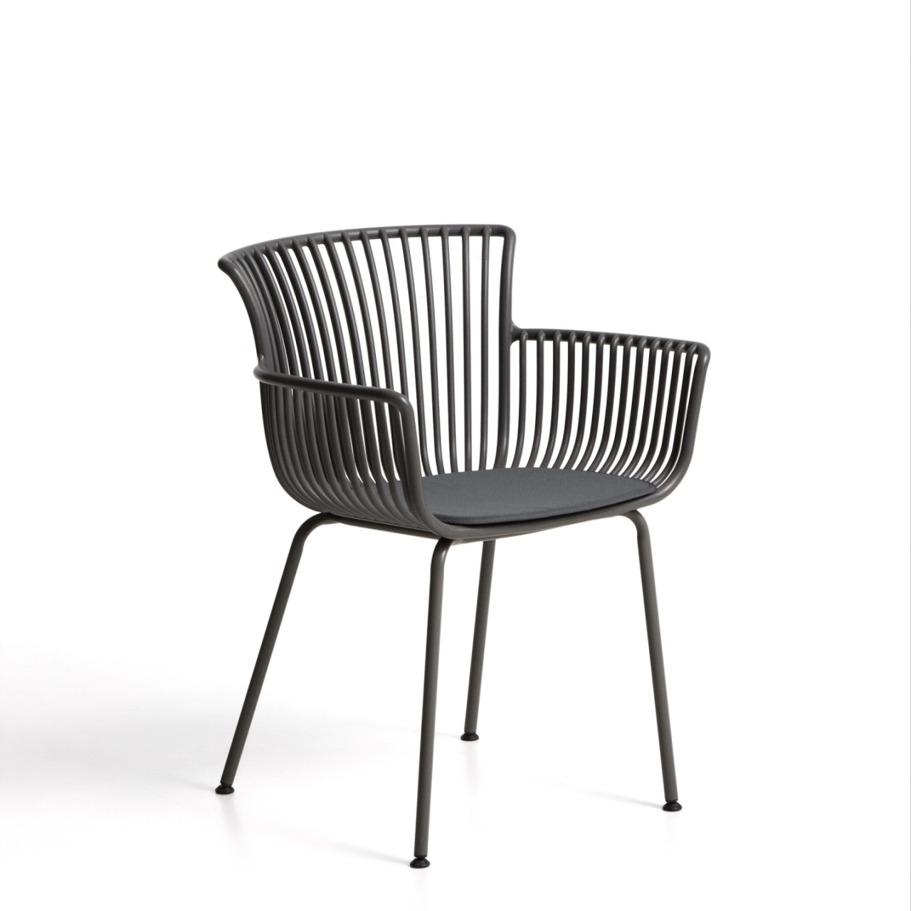 Outdoor Furniture Scaun exterior dining gri grafit din metal Surpika Kave Home