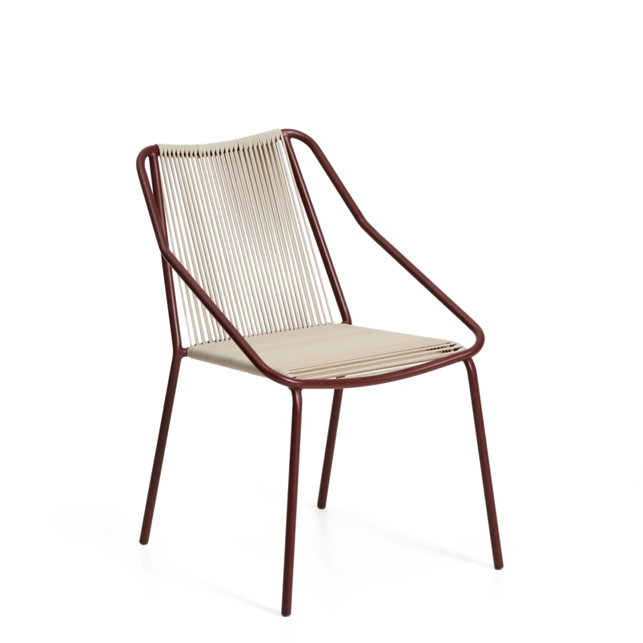 Outdoor Furniture Scaun exterior dining rosu/bej din metal Zivia Kave Home