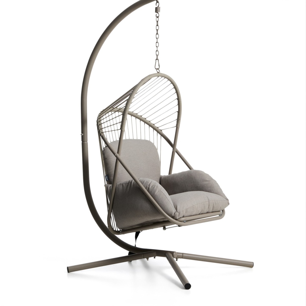 scaun cu suport lombar Scaun suspendat cu suport pentru exterior grej din metal Livadi Kave Home