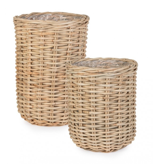 Set 2 cosuri maro din ratan Jefry Bizzotto