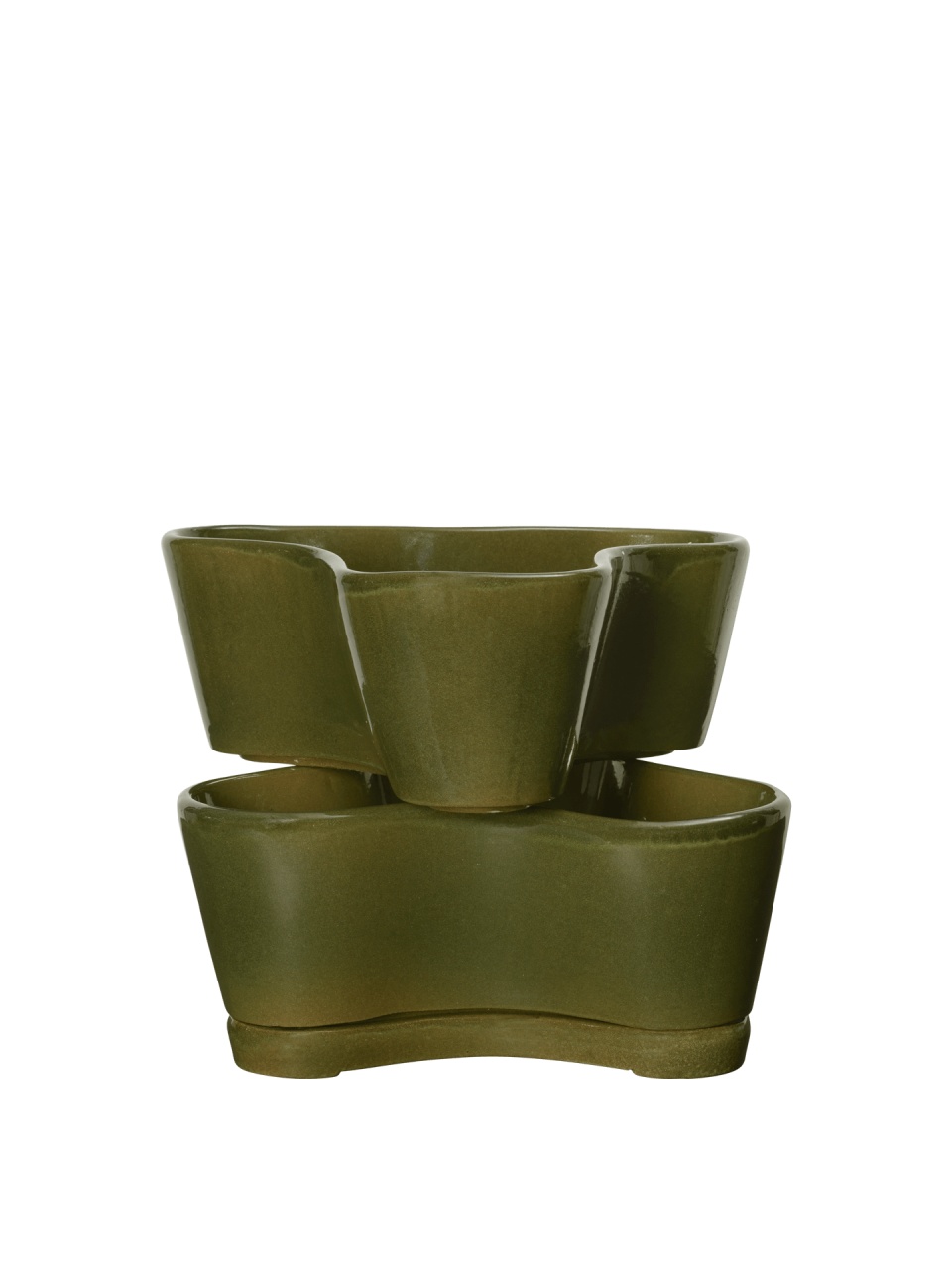 Pots & Planters Set 2 ghivece verzi din ceramica Gemi Ferm Living