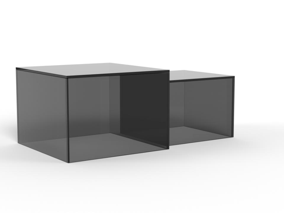 Coffee Tables Set 2 mese de cafea gri din sticla Dice Actona Company