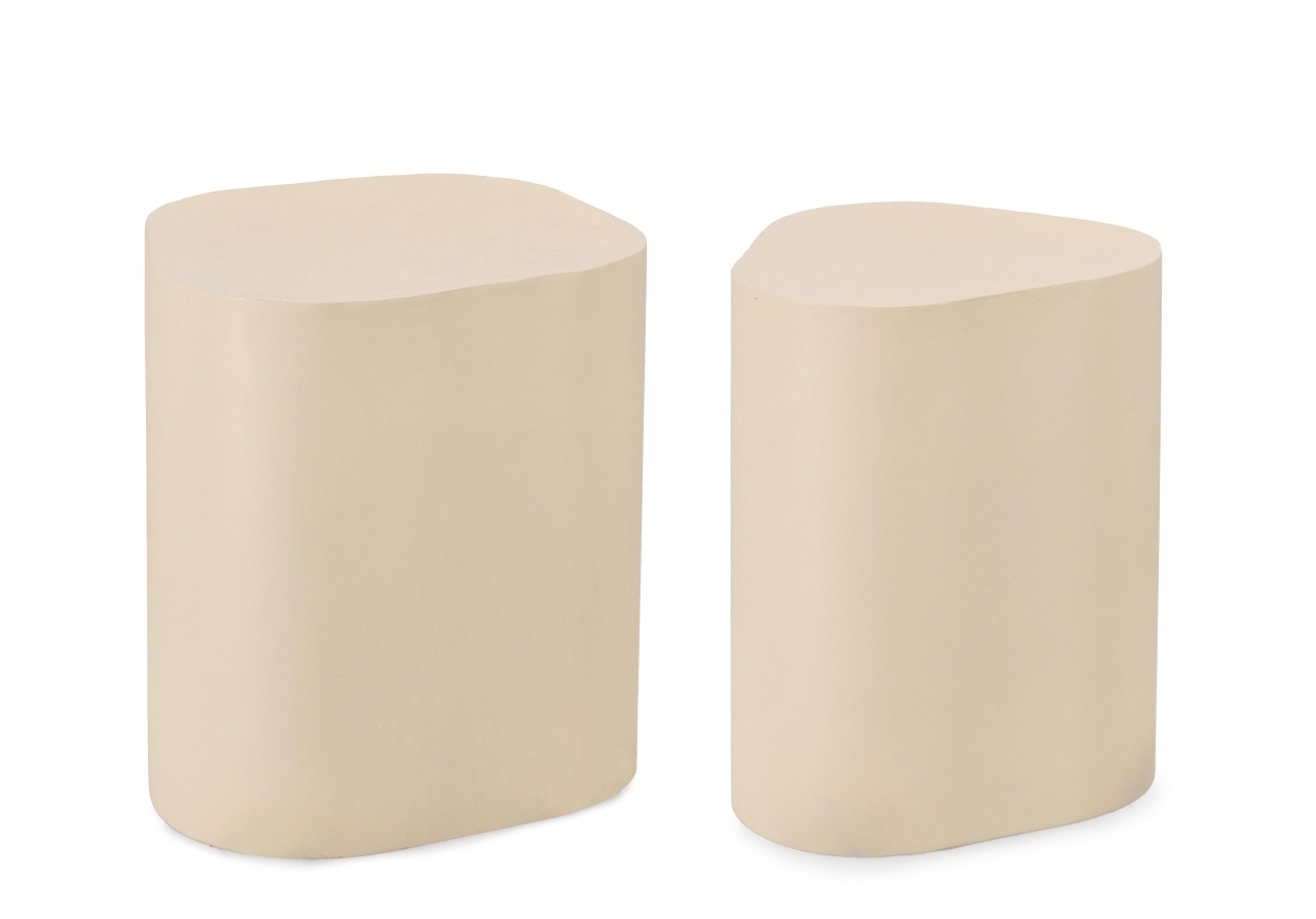 Coffee Tables Set 2 mese de cafea ivorii din metal Jasleen Bizzotto