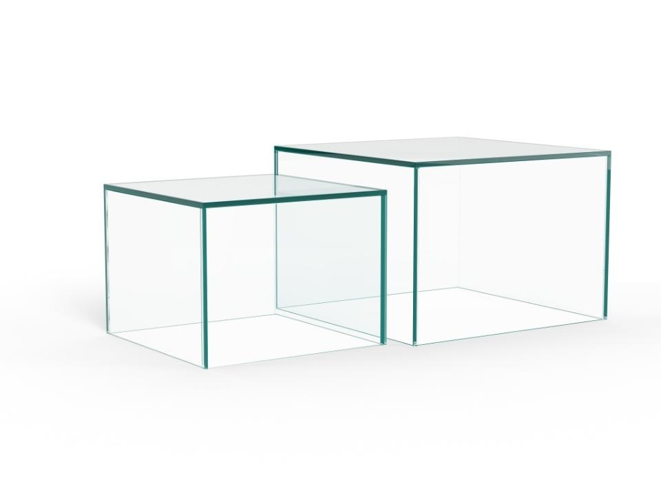 Coffee Tables Set 2 mese de cafea transparente din sticla Dice Actona Company