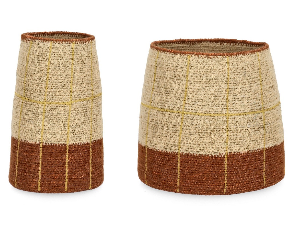 Vases Set 2 vaze decorative maro din fibre naturale Tuy Bizzotto