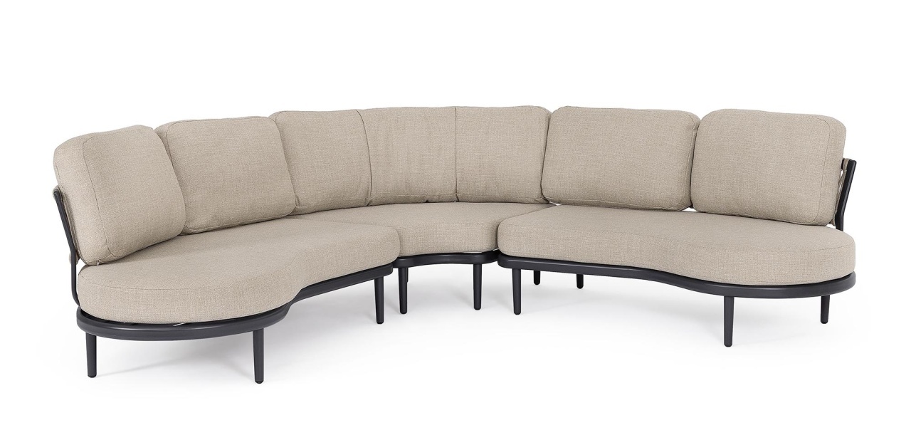 Outdoor Furniture Set 3 canapele exterior gri din textil Helios Bizzotto