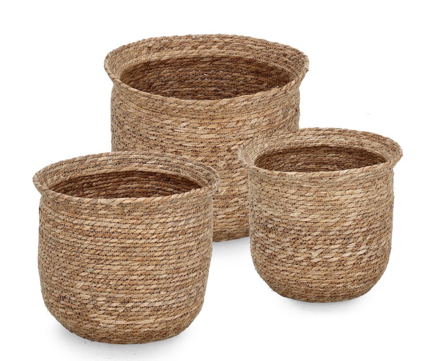 Bizzotto Set 3 cosuri maro din fibre naturale Hamida Natural Bizzotto