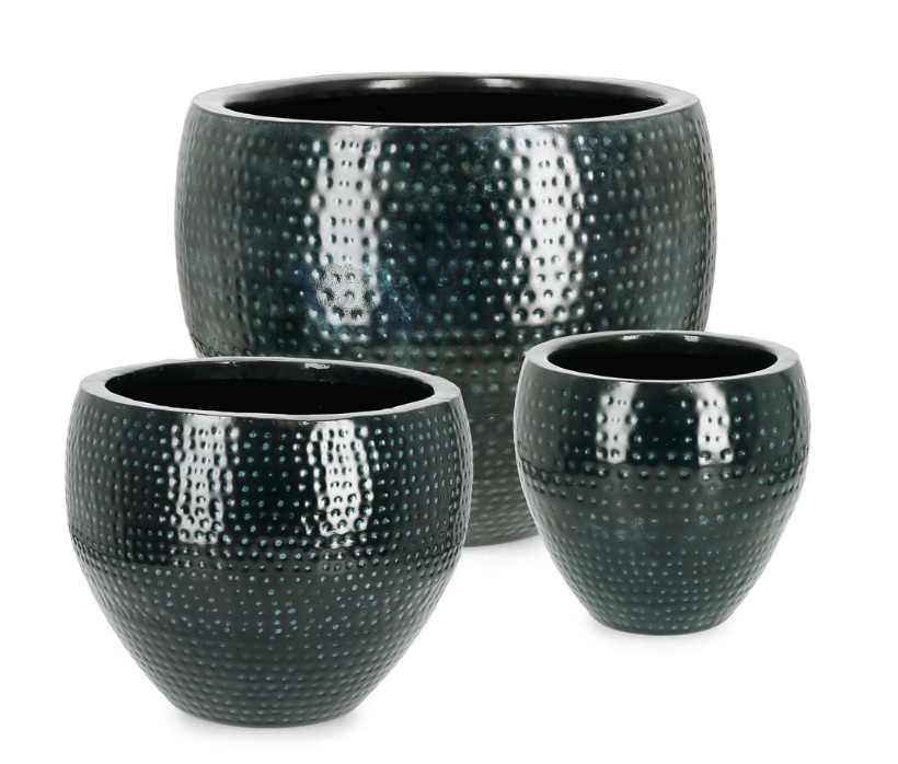 Pots & Planters Set 3 suporturi pentru ghivece negre din metal Nirad Bizzotto