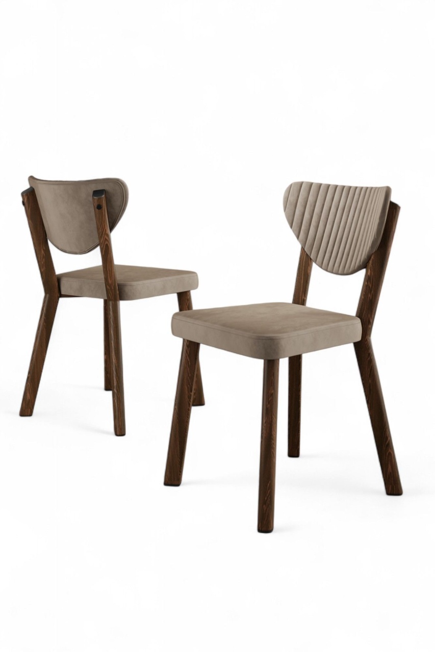Chairs Set 4 scaune dining maro cappuccino/maro din textil Arfe The Home Collection