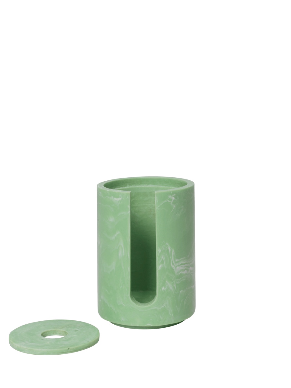 Household Storage Containers Suport pentru dischete demachiante verde din fibre naturale 8x12 cm Mist Ferm Living