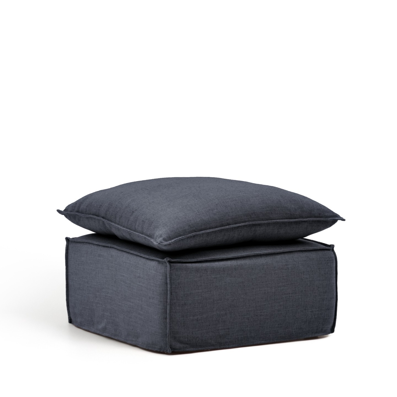 Ottomans Taburet pentru picioare gri inchis din textil 80x80 cm Anarela Kave Home