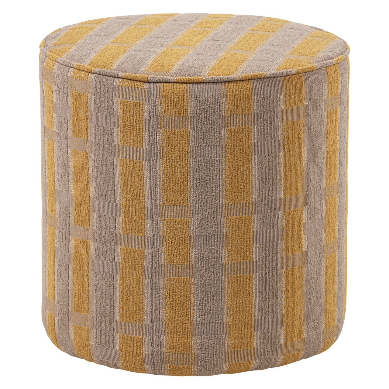 Ottomans Taburet rotund grej/maro din textil 46 cm Sarli Woood