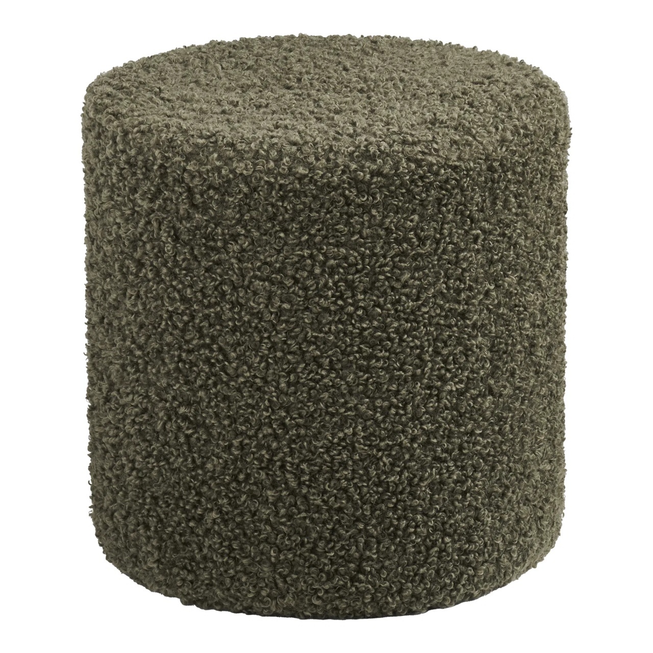 Ottomans Taburet rotund verde din textil Ejby Boucle House Nordic