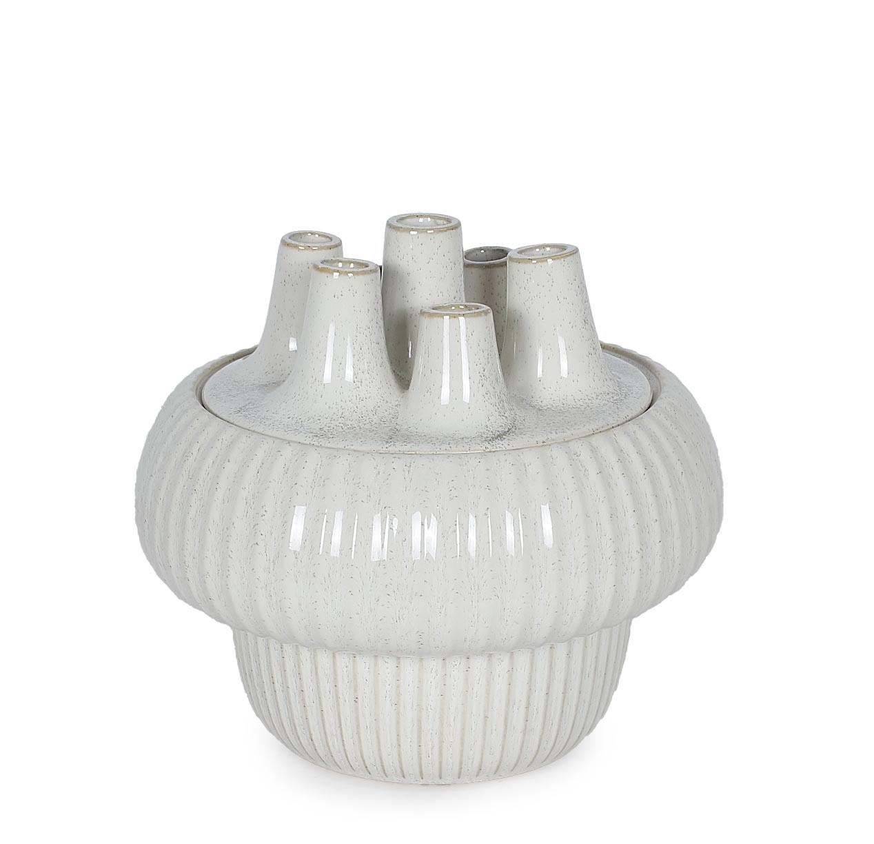 Vases Vaza alba din ceramica 21 cm Olyssia Bizzotto