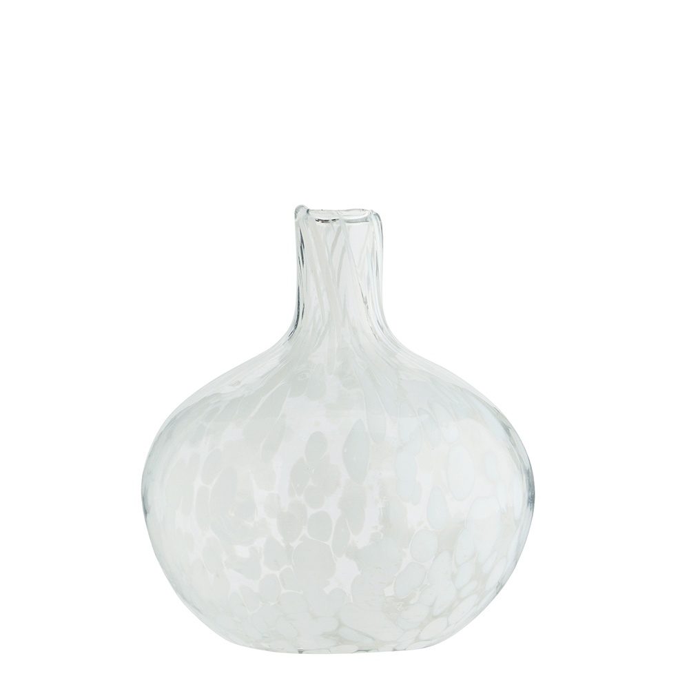 Vases Vaza alba/transparenta din sticla 16 cm Dominik Madam Stoltz