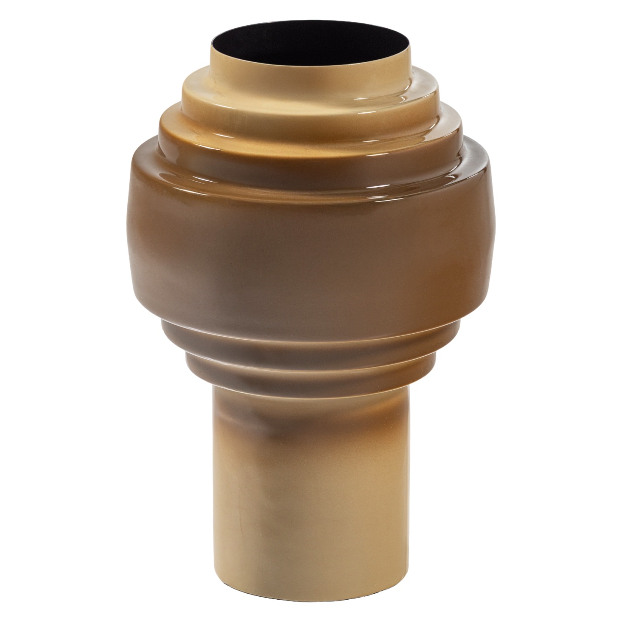 Vases Vaza decorativa bej nisipiu din metal 36 cm Orba Woood