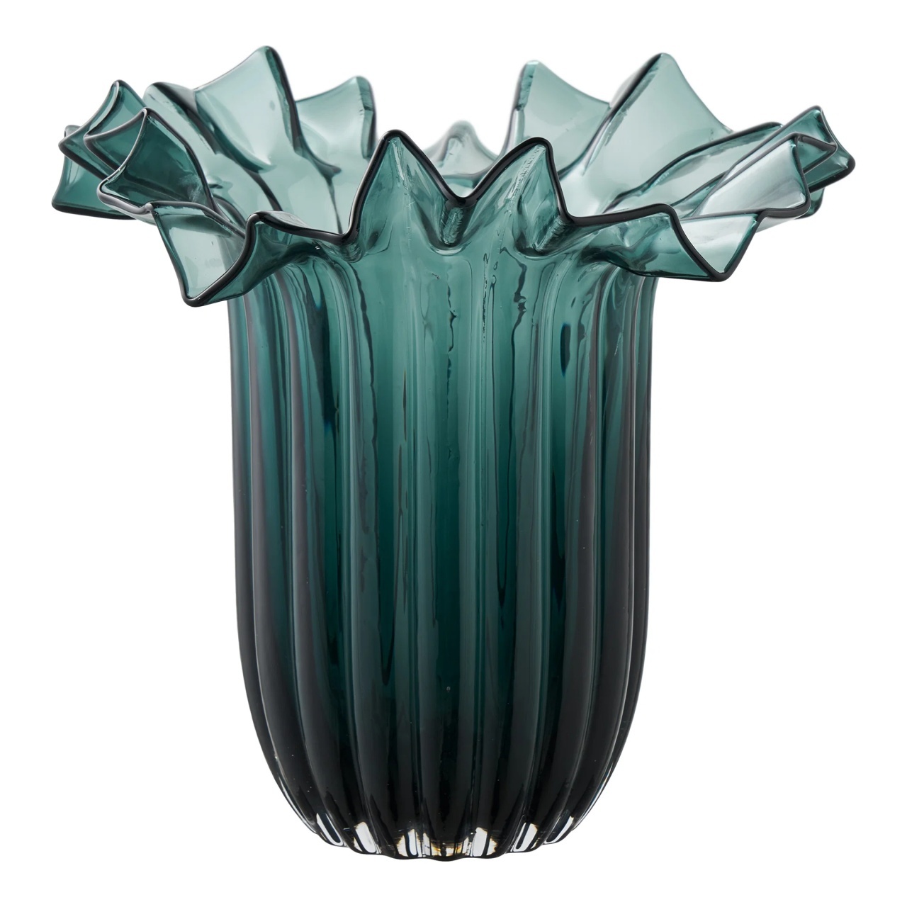 Vaza verde din sticla 30 cm Isia House Nordic