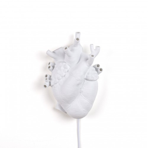 Aplica alba din ceramica Heart Seletti