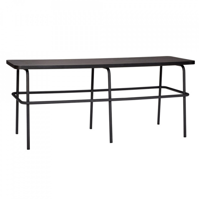 Bancheta neagra din lemn 110 cm Ash Hubsch