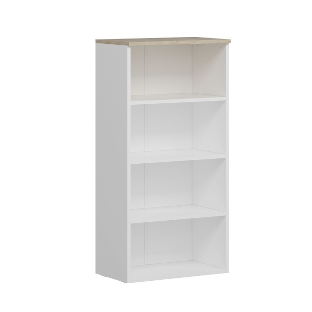 Biblioteca alba din lemn 120 cm Bella The Home Collection