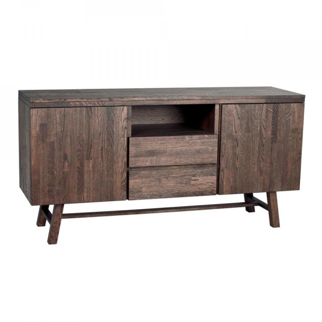 Bufet inferior maro din lemn de stejar 160 cm Brooklyn Rowico Home