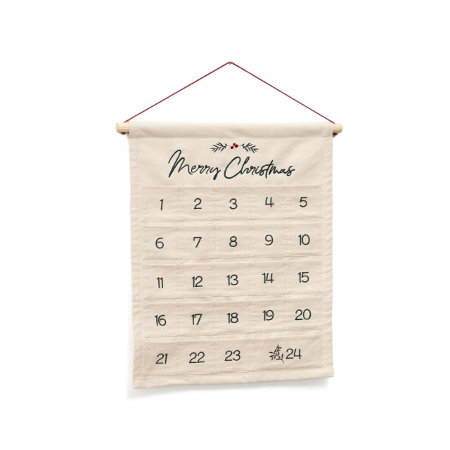 Calendar Advent bej din bumbac Uarda Kave Home