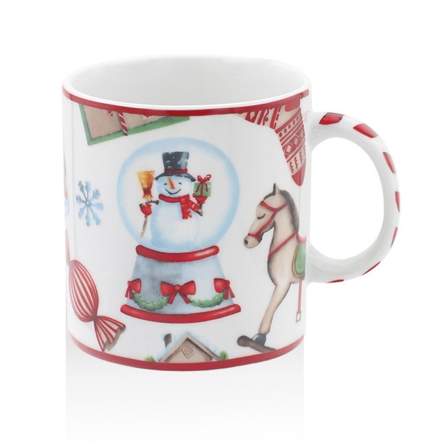 Cana multicolora din ceramica 300 ml Snowman The Home Collection