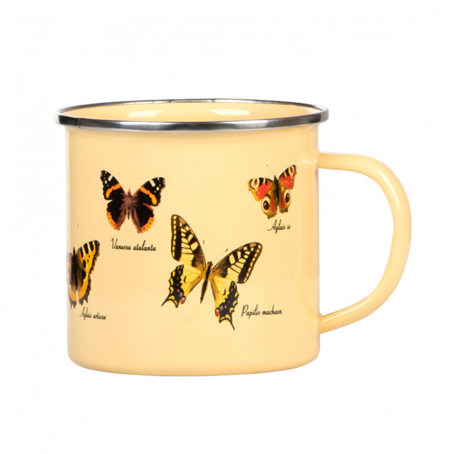 Cana multicolora din metal 490 ml Butterflies Esschert Design