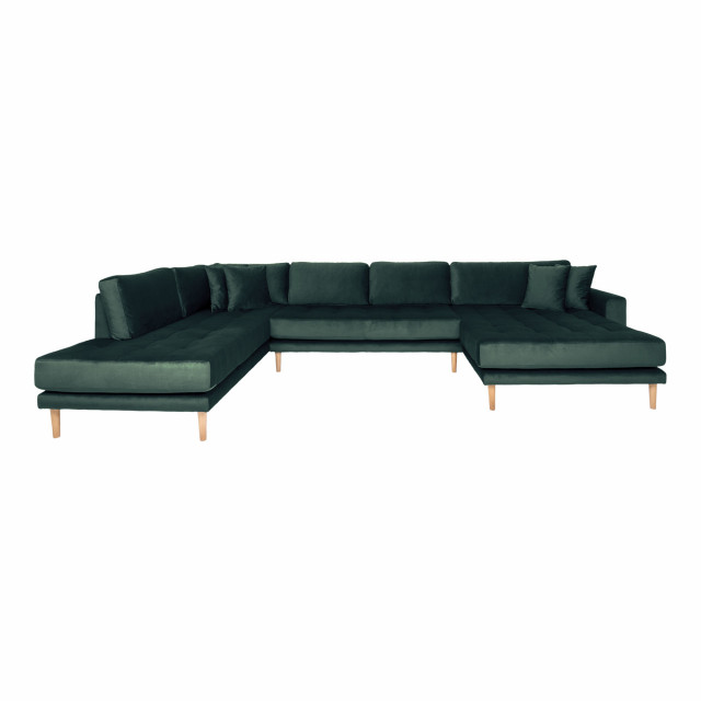 Canapea cu colt verde din textil 370 cm Lido Left Right House Nordic