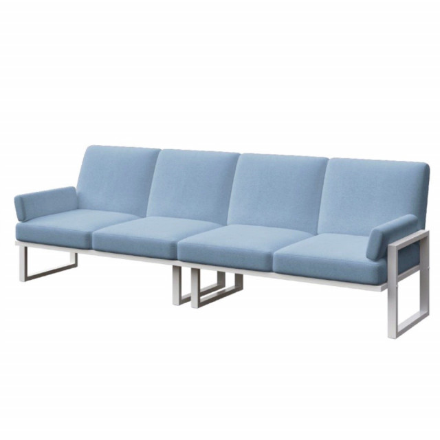 Canapea exterior albastru deschis/alb din textil pentru 4 persoane Soledo Mesonica