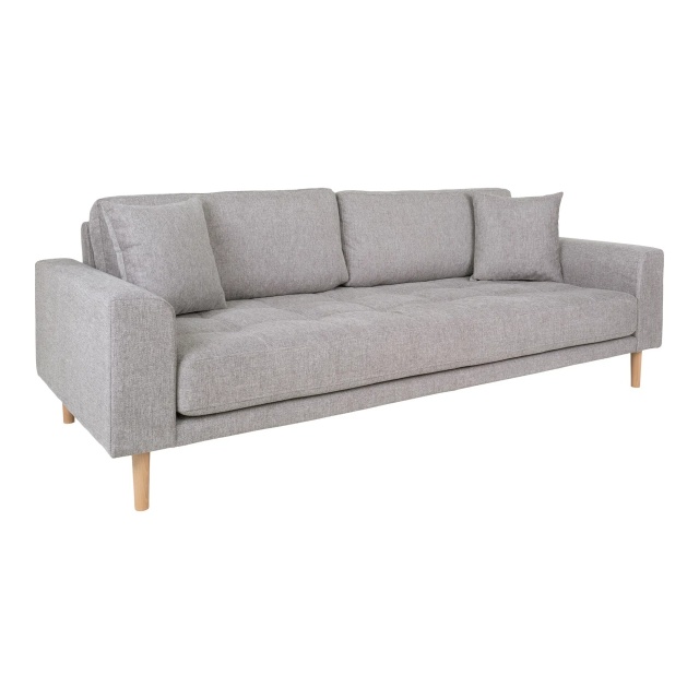 Canapea gri deschis din textil pentru 3 persoane Lido House Nordic