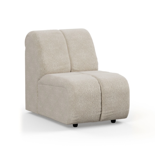 Canapea modulara crem din textil 98 cm Wave Boucle Middle Small HKliving