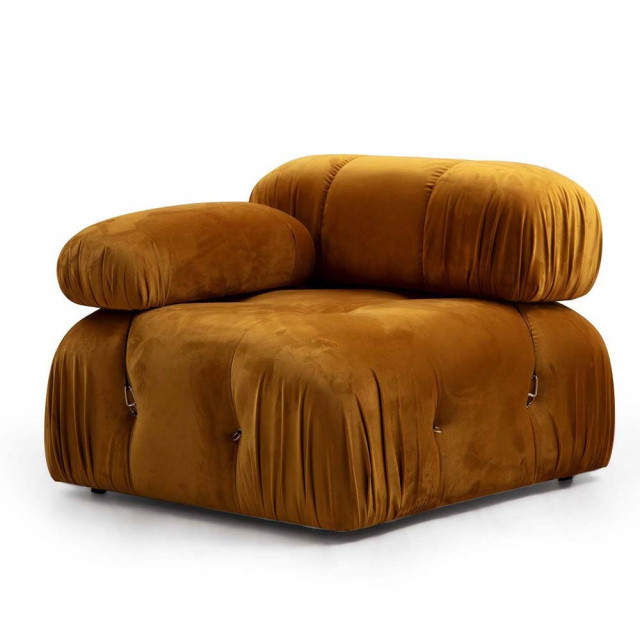Canapea modulara galben mustar din textil pentru 1 persoana Bubble 1L The Home Collection