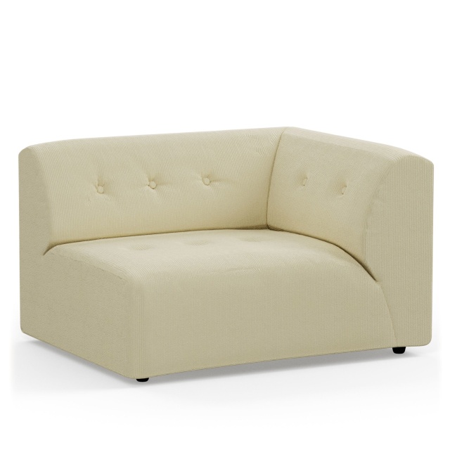 Canapea modulara galbena din textil pentru 1,5 persoane Vint Corduroy Right HKliving
