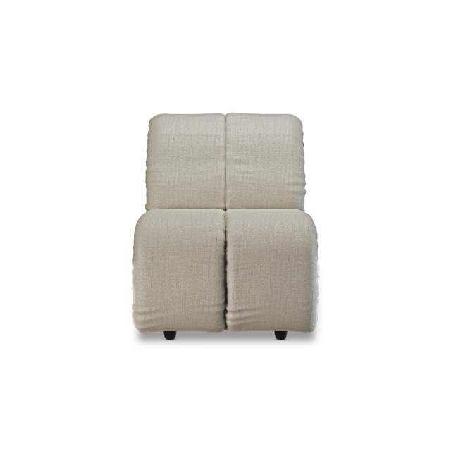 Canapea modulara ivorie din textil 98 cm Wave Pure Middle Small HKliving