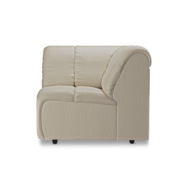 Canapea modulara ivorie din textil 98 cm Wave Pure Right HKliving
