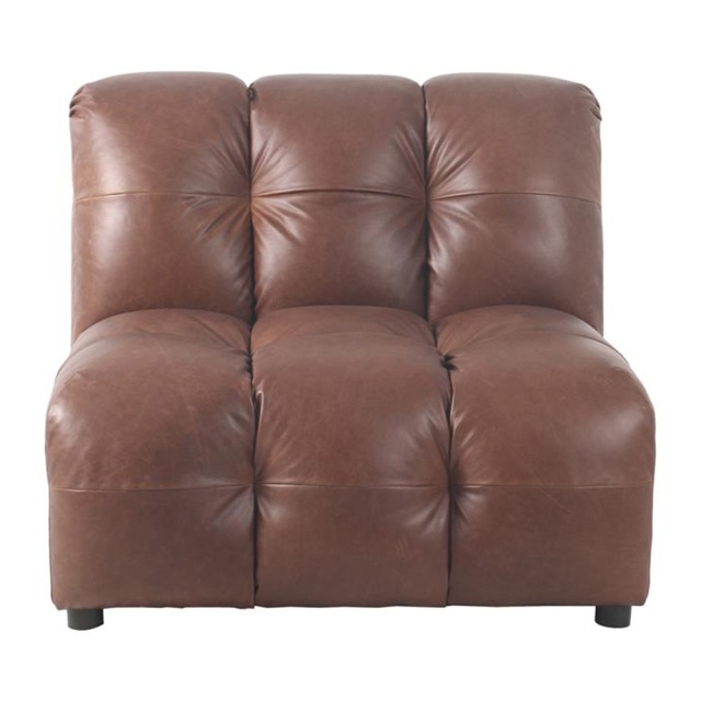 Canapea modulara maro ciocolata din piele 102 cm Hackman Dutchbone