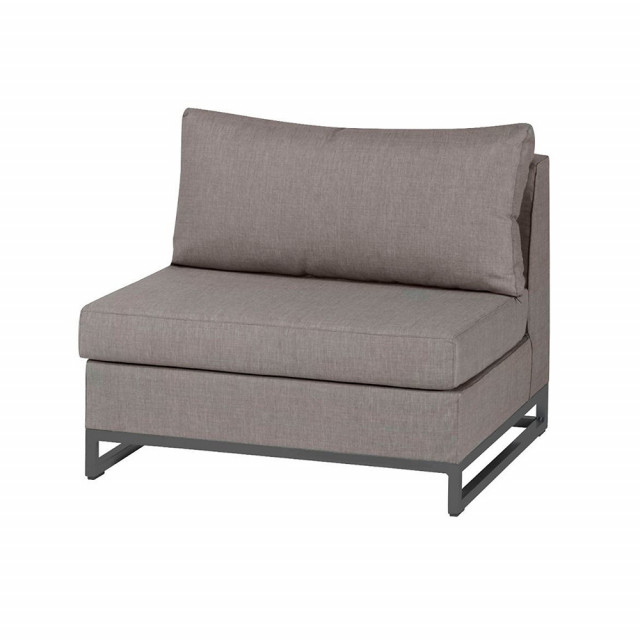 Canapea modulara pentru exterior grej din textil si aluminiu pentru 1 persoana Rhodos Exotan