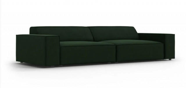 Canapea modulara verde din catifea si lemn de pin pentru 4 persoane Jodie Besolux
