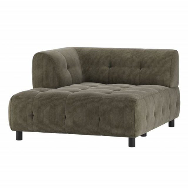 Canapea modulara verde din textil pentru 1,5 persoane Louis Chaise RIB Left Woood