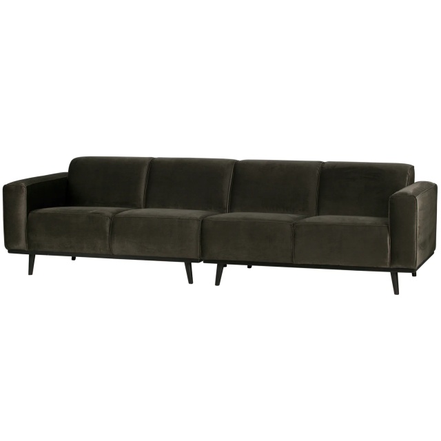 Canapea verde inchis din catifea pentru 4 persoane Statement BePureHome