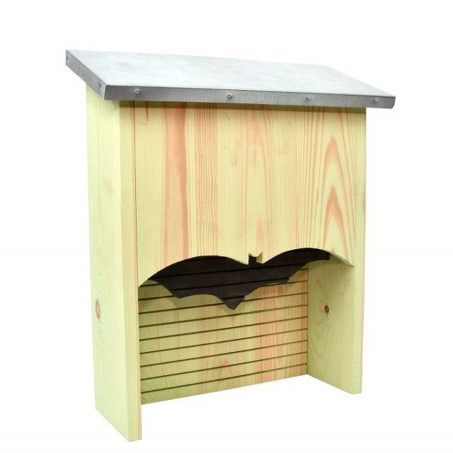 Casa pentru lilieci maro din lemn de pin si zinc Bat L Esschert Design