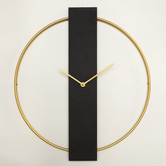Ceas de perete rotund auriu/negru din metal 49x54 cm Future The Home Collection