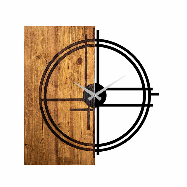 Ceas de perete rotund maro/negru din lemn 58 cm Clock 38 The Home Collection